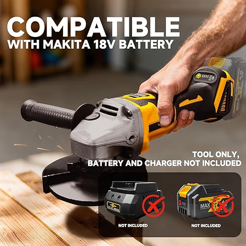 Miniatura 2 de Amoladora angular sin escobillas inalámbrica, amoladora angular de 38 pulgadas, herramientas eléctricas para cortar, moler, pulido, velocidad