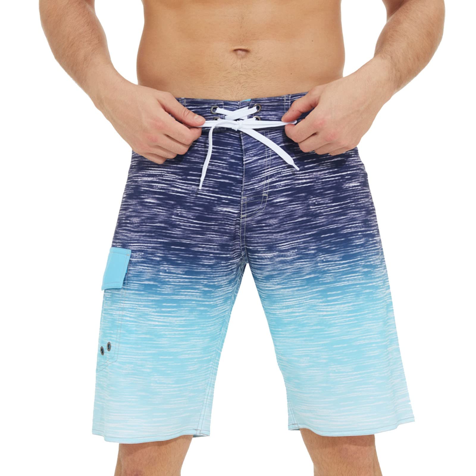Raopuzi Bañador Hombre Largo Pantalon Corto Playa Short Deportivo Pantalones Cortos Verano Bermudas Largo Rodilla Traje de Baño Secado Rápido Surferos Bañadores con Bolsillos Pantalón para Hombre