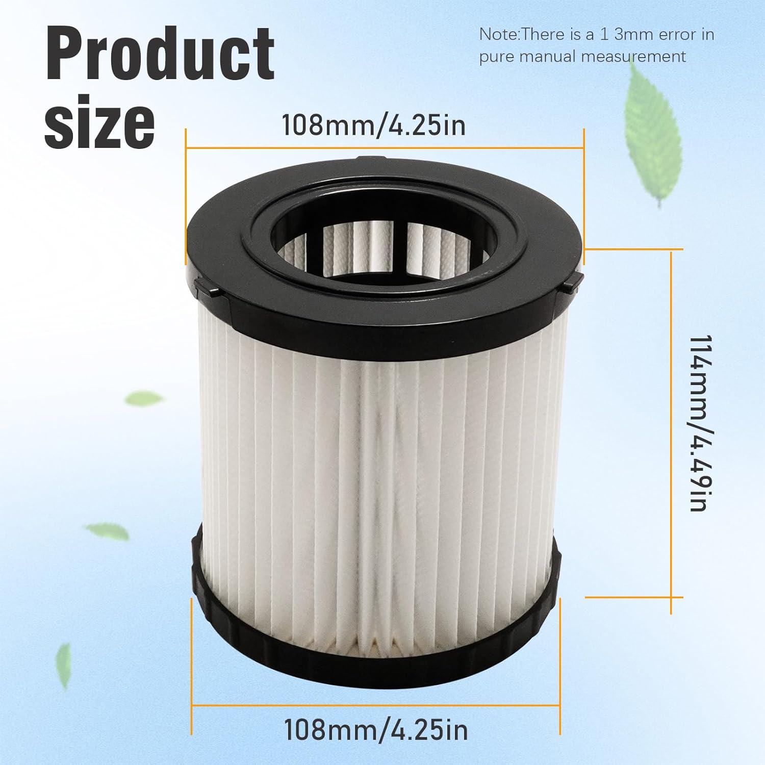2 Pack of DCV580H Wet Dry Shop Vacuum Filters, Replacement for Dewalt DCV5801H DCV581H 20V MAX Battery Wet Dry Vacuum