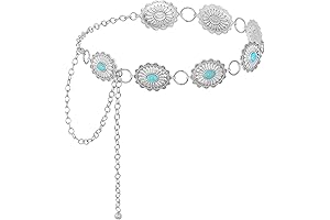 Western Oval Concho Chain Belt | Turquoise Cowgirl