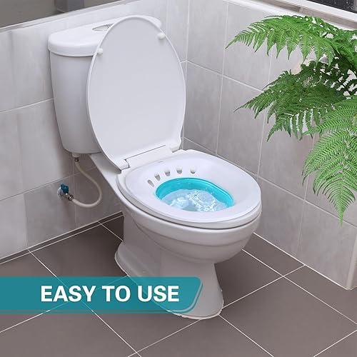 Miniatura 5 de Baño de asiento para hemorroides, baño de asiento para cuidado posparto, baño plegable para asiento de inodoro, artículos esenciales posparto,