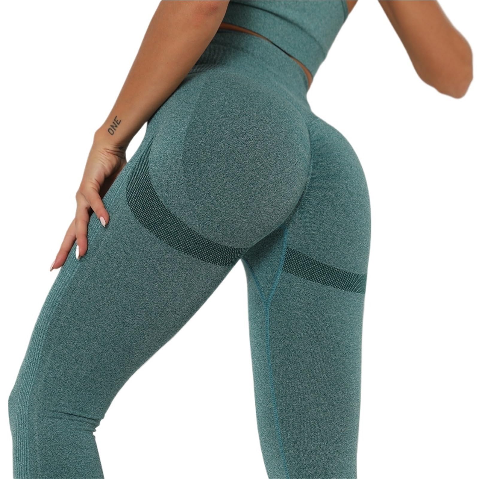 Leggings da yoga da donna senza cuciture pantaloni da yoga sportivi leggings da palestra a vita alta controllo pancia corsa allenamento, Rosso, 90