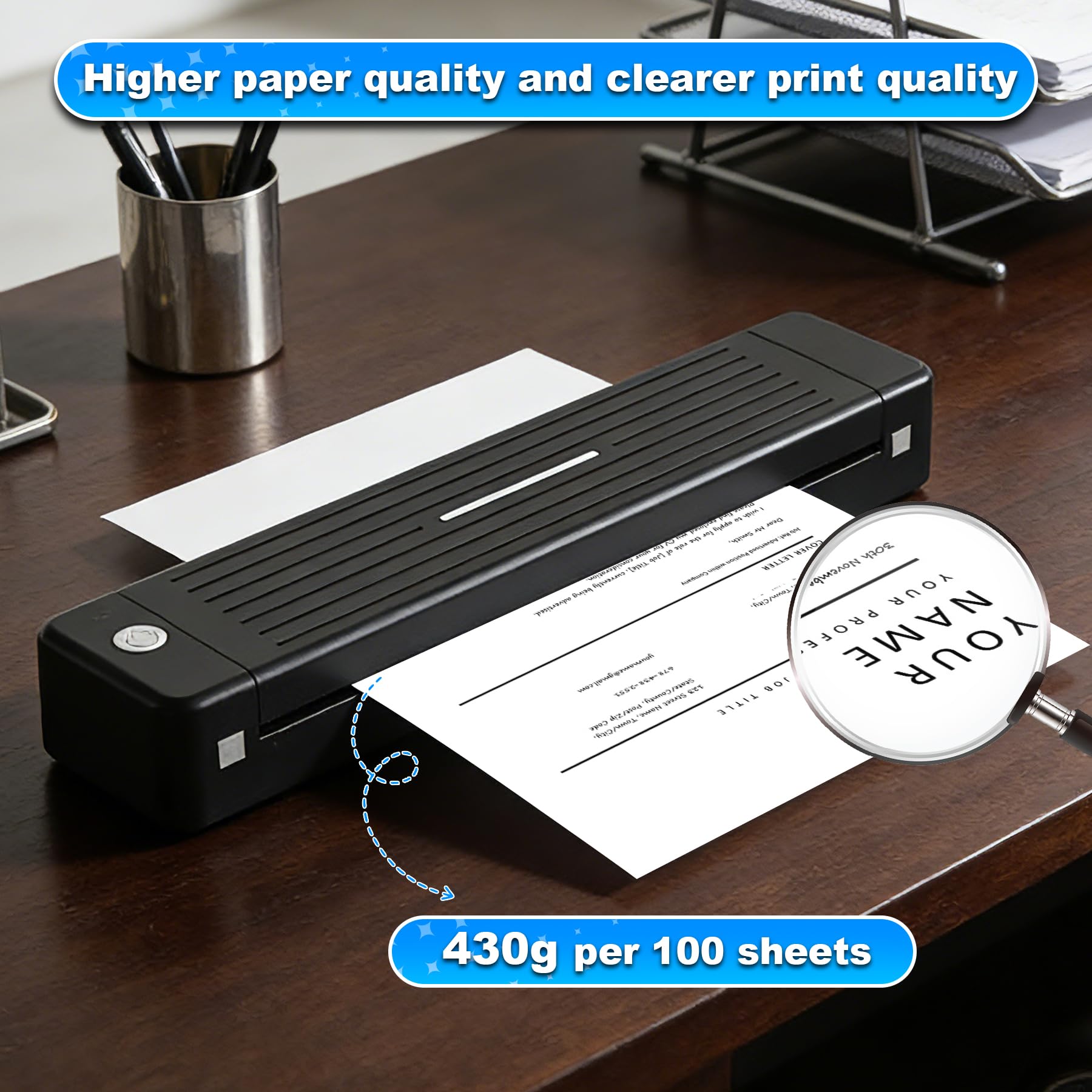 Papier Thermique A4 Sans BPA 100 Feuilles Séchage Rapide