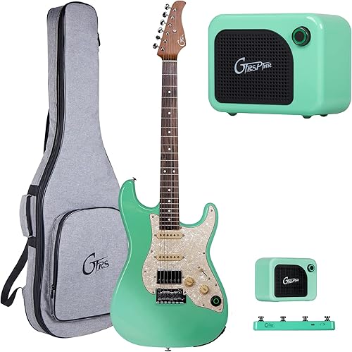 GTRS Guitarra inteligente Surf Green Guitarra eléctrica con controlador inalámbrico GWF4 Footswich GCA5 Mini amplificador Bluetooth
