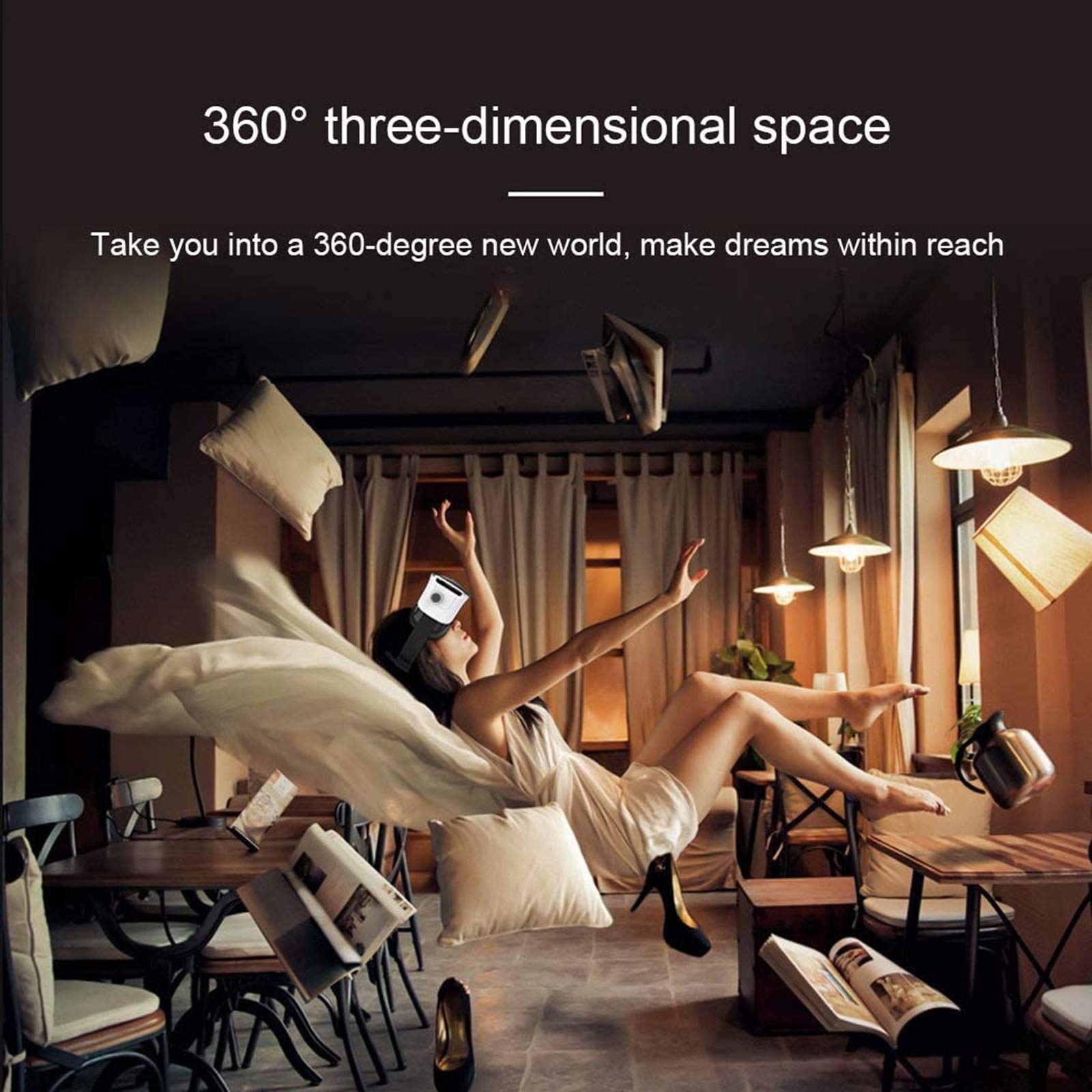 Occhiali VR 3D, Realtà Virtuale VR Occhiali con Controller Bluetooth, Realtà Virtuale Visore Compatibile con per Film e Giochi 3D, Adatto per Smartphone 4,7-6,0 Pollici