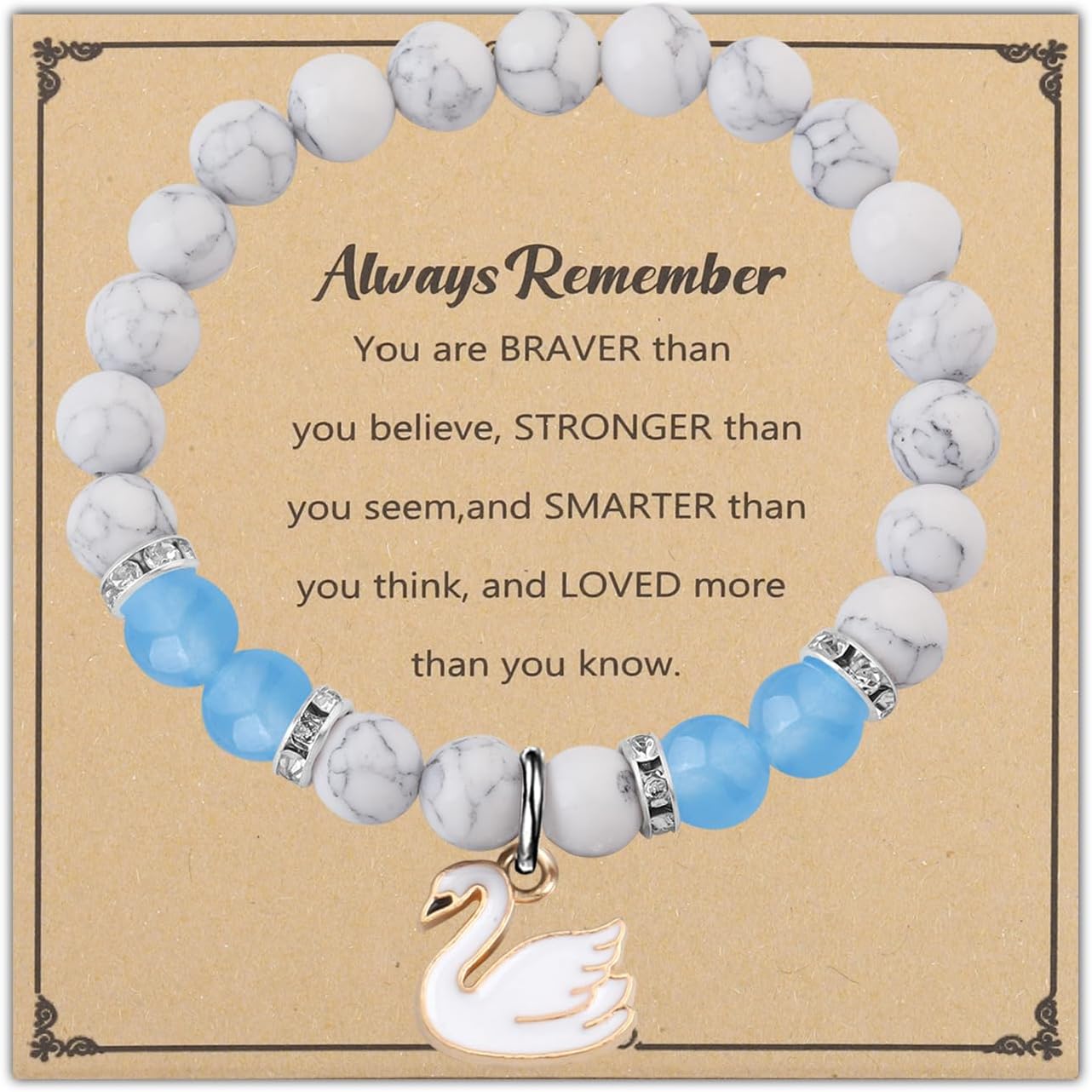 WSNANG Swan Gift Swan Pendant Bracelet Swan Jewelry Swan Lover Gift Swan Theme Inspirational Gift Animal Positive Jewelry