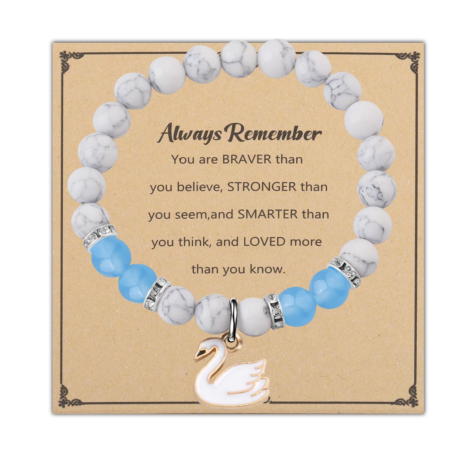 WSNANG Swan Gift Swan Pendant Bracelet Swan Jewelry Swan Lover Gift Swan Theme Inspirational Gift Animal Positive Jewelry