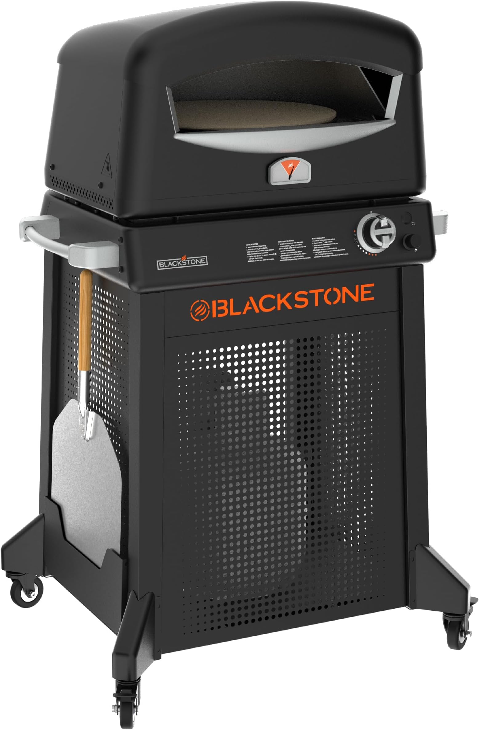 BLACKSTONEPropane Pizza Oven with Stand, 2-Stone Tech with 15-in Rotating Cordierite Stone and Detachable Base