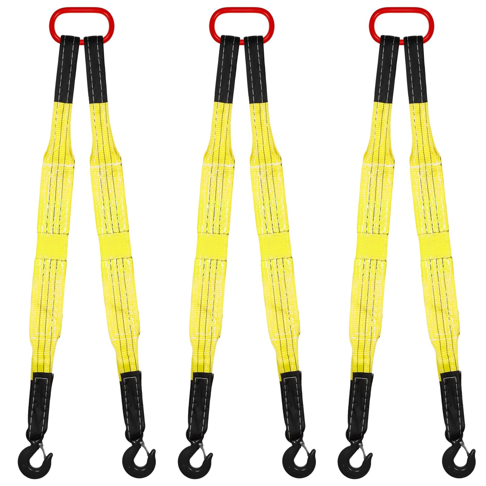 Lifting Slings Straps - 2 Pack, 3.3ft, Yellow -1