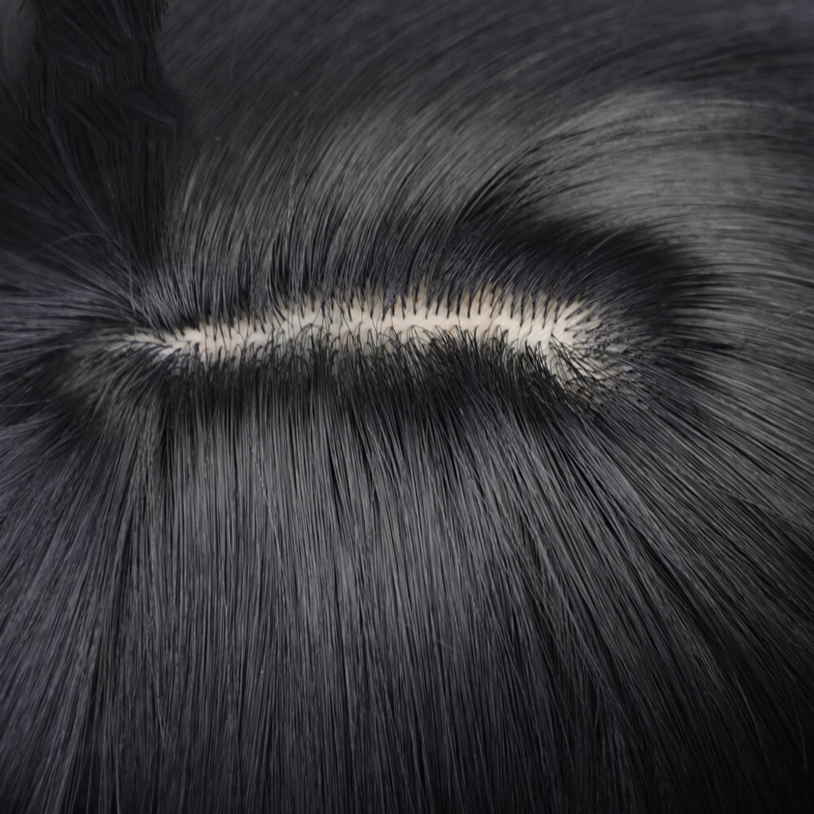 Realistyczne peruki Długie proste peruki syntetyczne z grzywką, ciemnoczarne siwych włosów dla kobiet miękkie wygodne włókno termoodporne warstwowe do cosplayu/codziennego użytku Fryzura damska