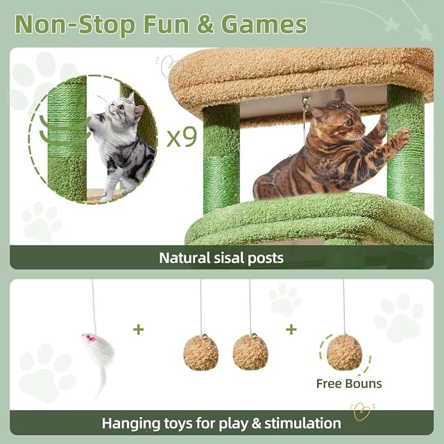 Foto 5 de 8 de Taoqimiao Árbol para Gatos de 71 Pulgadas para Gatos Grandes de 20 Libras +, 3 Perchas Gigantes