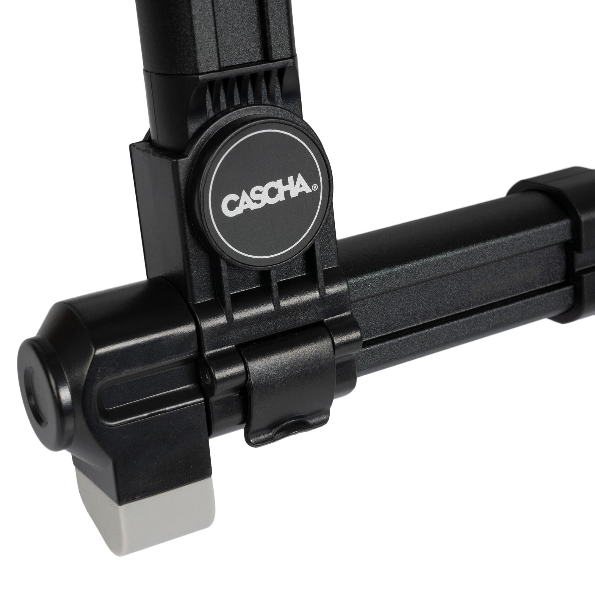 CASCHA Ukulelenständer aus Aluminium, verstellbarer und klappbarer Ständer mit rutschfesten Gummifüßen, A-Form, Schwarz – Ideal für Konzert-Ukulelen und Kinder