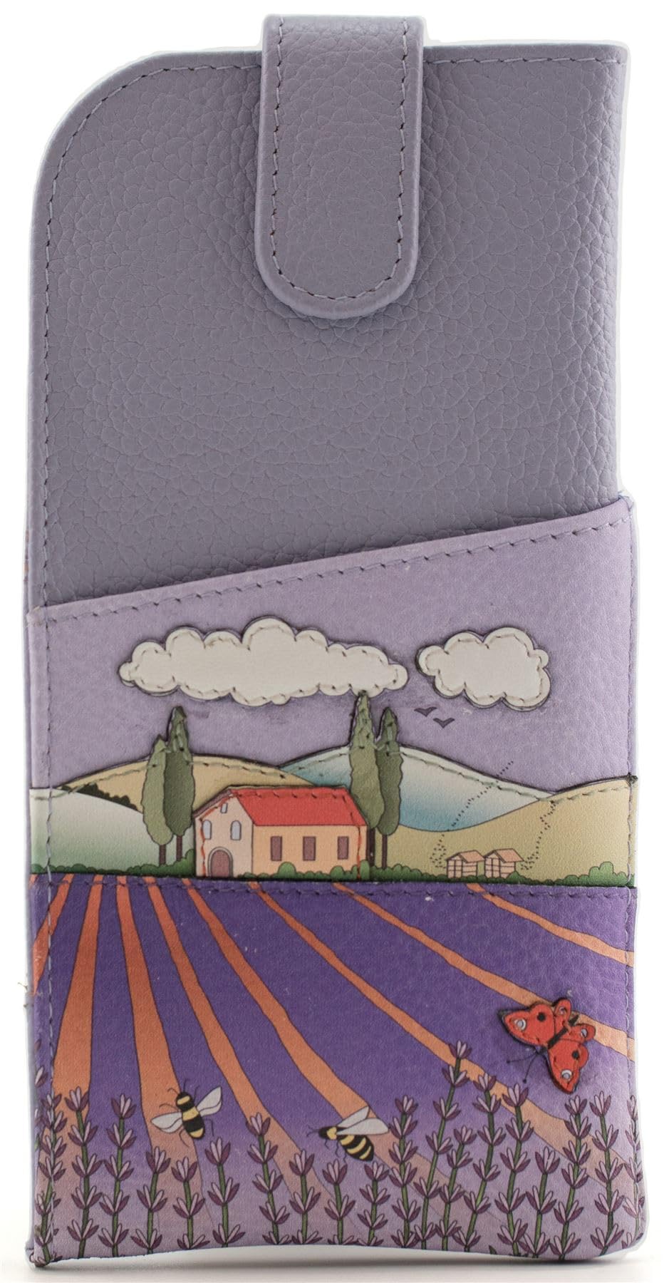 Mala Leather 'The Cotswold Collection' Leather Glasses Case 5204_26 Lilac