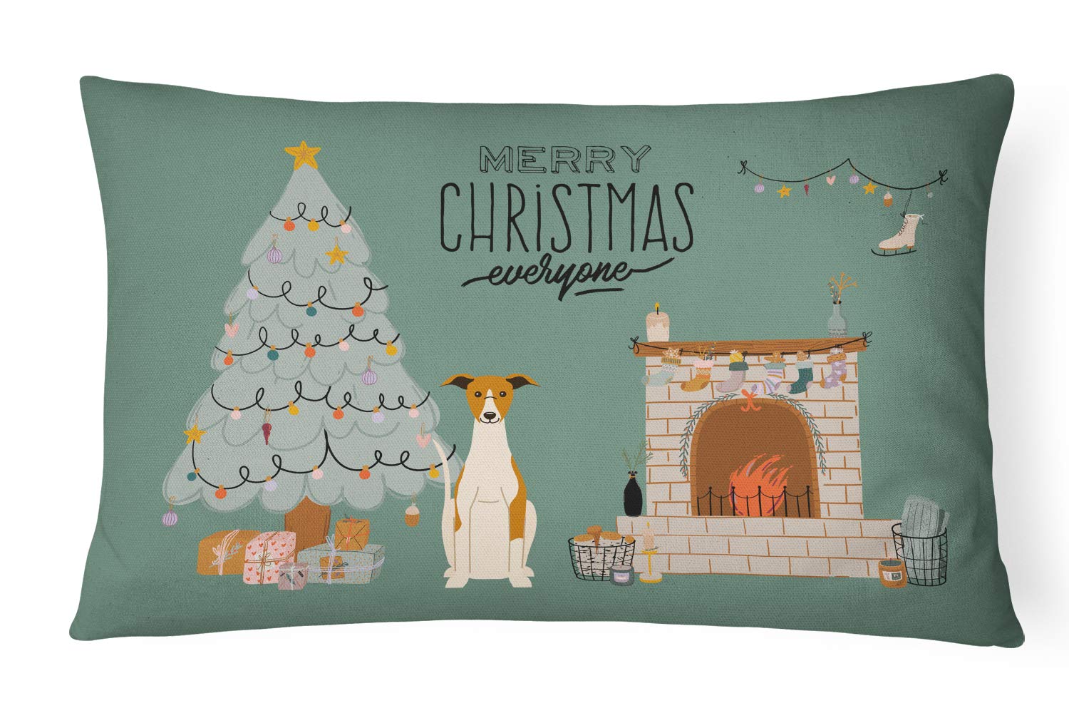 Coussin Whippet imperméable en toile résistante et lavable pour l'ameublement intérieur