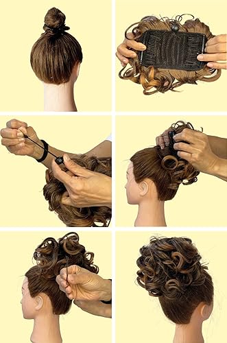 Miniatura 4 de CAISHA by Prettyshop - Coleta de caballo con moño para coleta de caballo con moño Hepburnie Updo Red Mix HK113