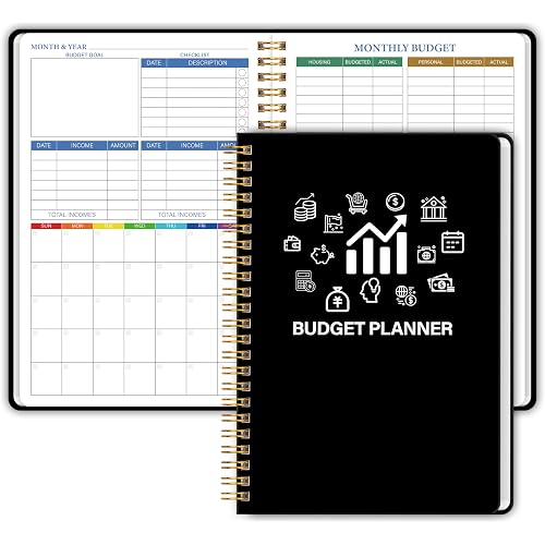 Monthly Budget Planner - 14 Months Hardcover Undated Financial Planner Organizer Budget Book with Expense and Debt Tracker Notebook to Manage Your Money Effectively, Bill Organizer