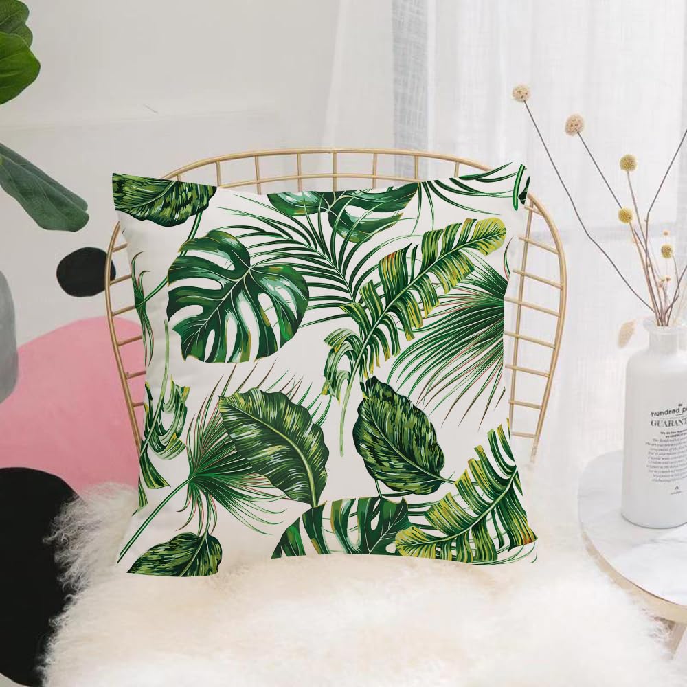 Hyosxw Seamless Pattern Of Leaves Monstera Tropical - A9 Cushion Cover,Throw Pillow Case Home Decorative For Living Room Bedroom Sofa Chair 18X18 Inch,Seamless Pattern Of Leaves Monstera Tropical Trees Vector Background.,Pillowcase 45X45cm
