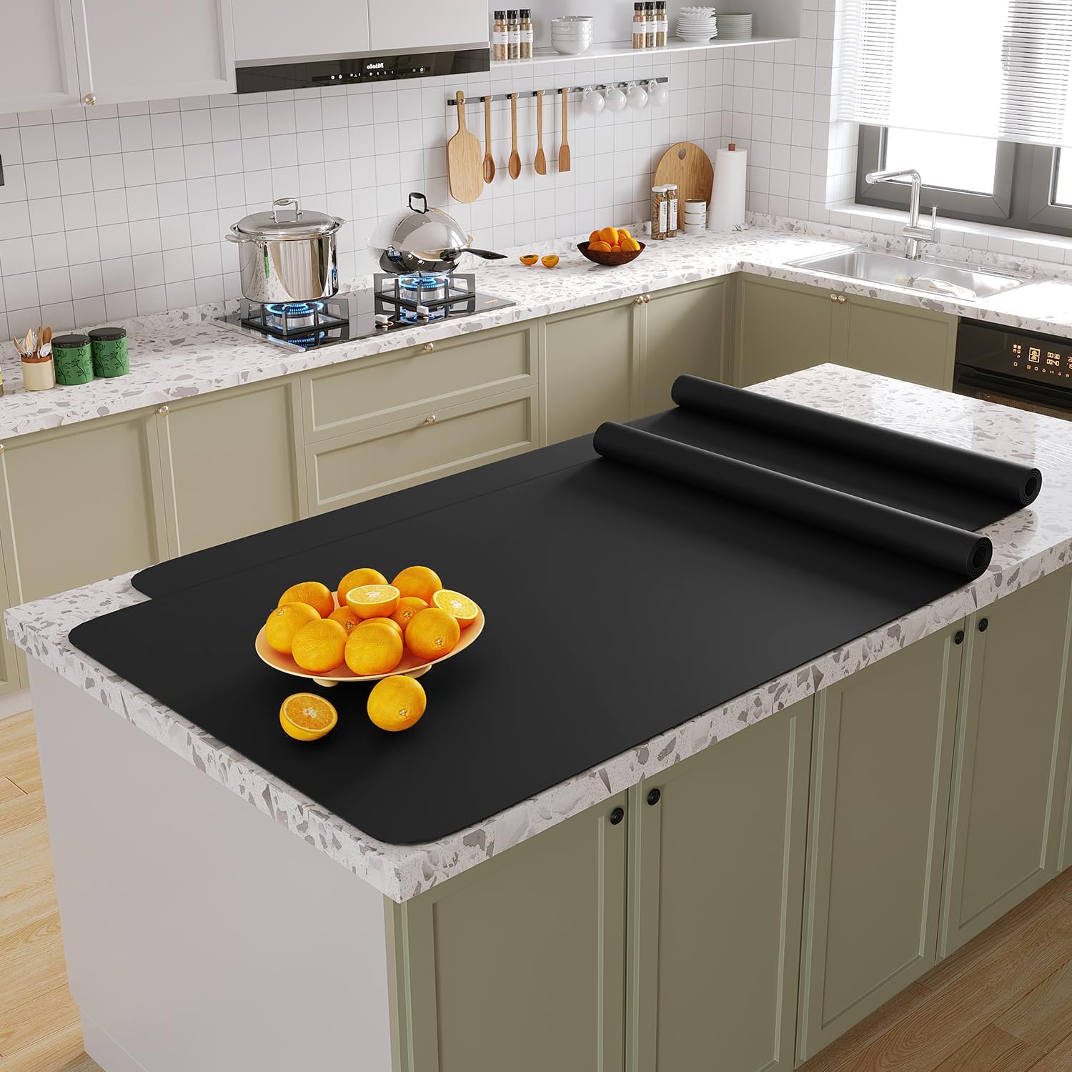 Warome Silicone Mat, 2 Pack Kitchen Counter Mat, 47"x23.6