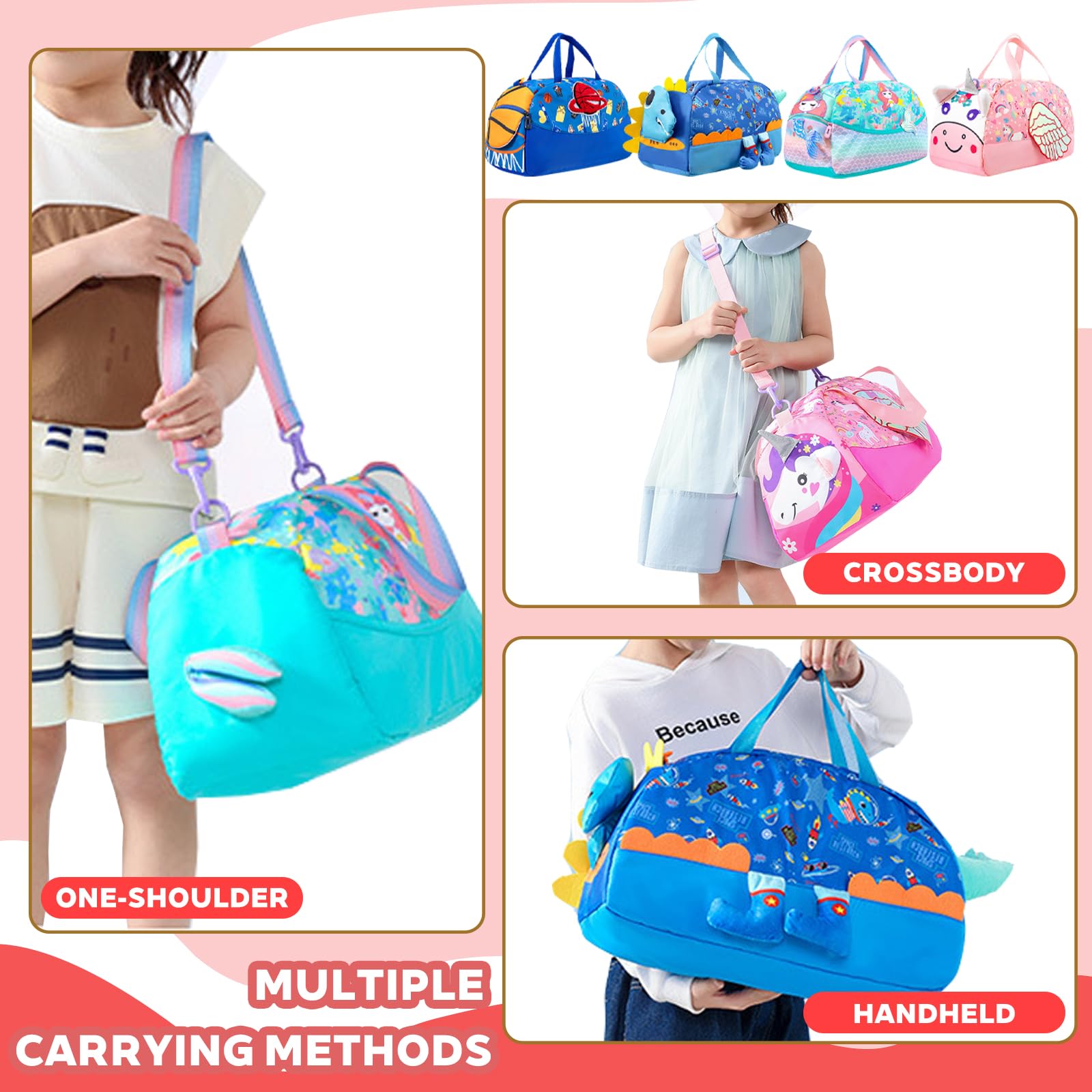 LUKIUP Borsa sportiva per bambini, borsa da nuoto per bambini, borsa da viaggio per viaggi, fitness, sport, Sirena, Classico