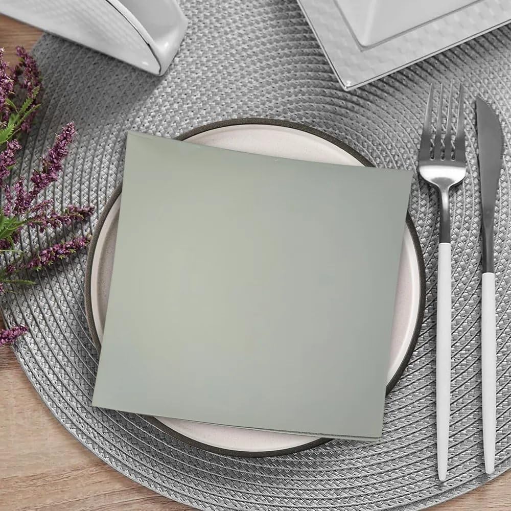 Lillian Tablesettings – Silberne Lunch-Servietten (40 Stück, 3-lagig) Für Elegante Feste & Partys