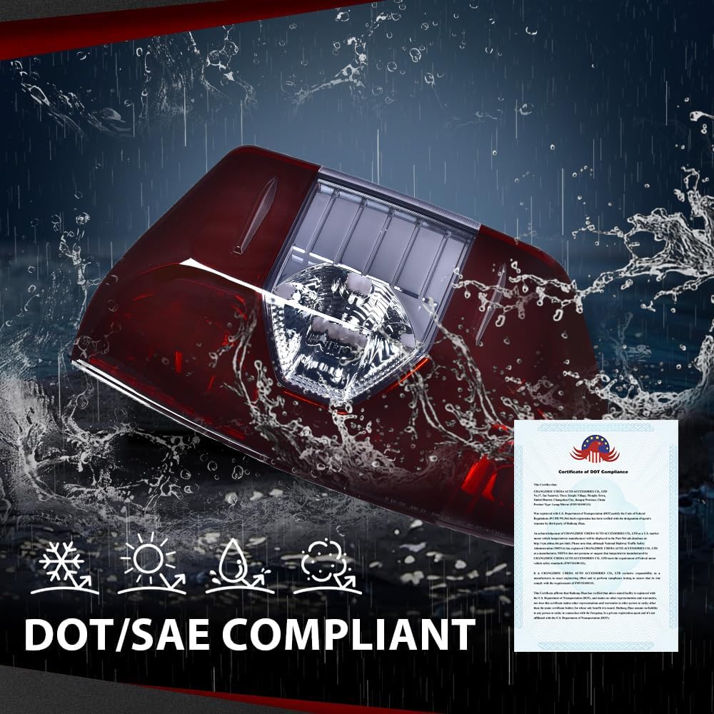 Tail Lights Replacement Compatible with Toyota Tundra 2014-2021,815500C100 Smoky Lense Rear Lamps Assembly Pilotos Traseros Conjunto