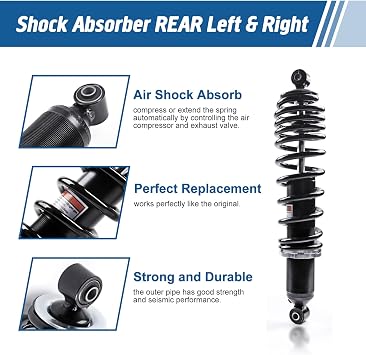 KLV Rear Shock Absorbers for Kawasaki Mule PRO-DX 45014-0441, 2pcs | Fits 2015-2023 Kawasaki Mule PRO-FXT EPS LE KAF820; OEM#45014-0537; Monotube gas-charged; heavy-duty