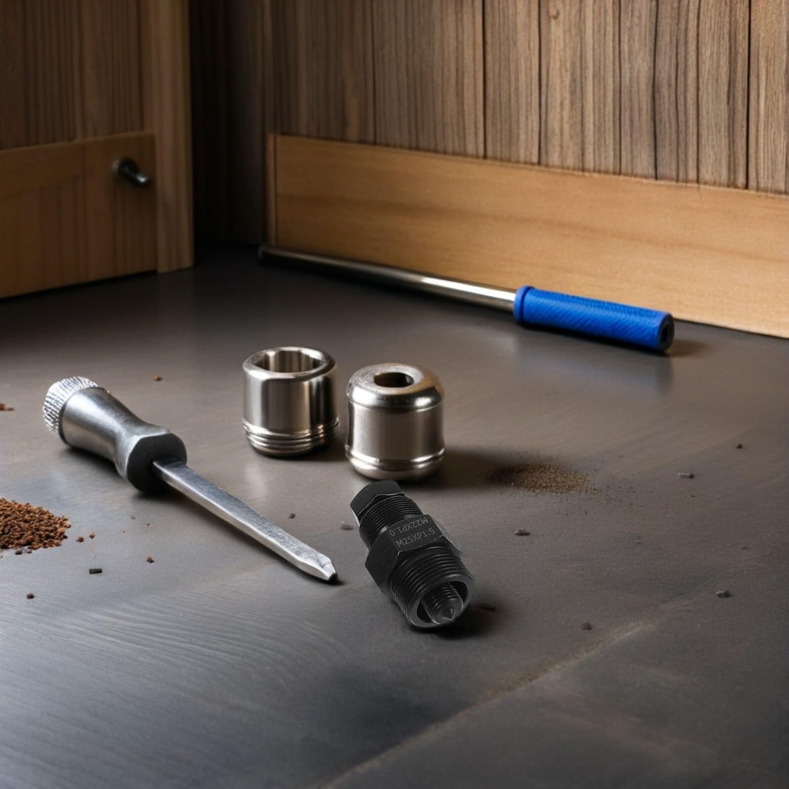 ORFOFE 10 Pezzi Kit Attrezzi per Rimozione Volano Veicoli a Due Ruote in Acciaio al Carbonio Nero, Portatile con Custodia per Officine e Appassionati Fai-da-Te