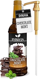 Syruvia Holiday Syrup Chocolate Mint - 25.4oz - Flavor Holiday Gift Set, Gluten-Free, Kosher With Pump