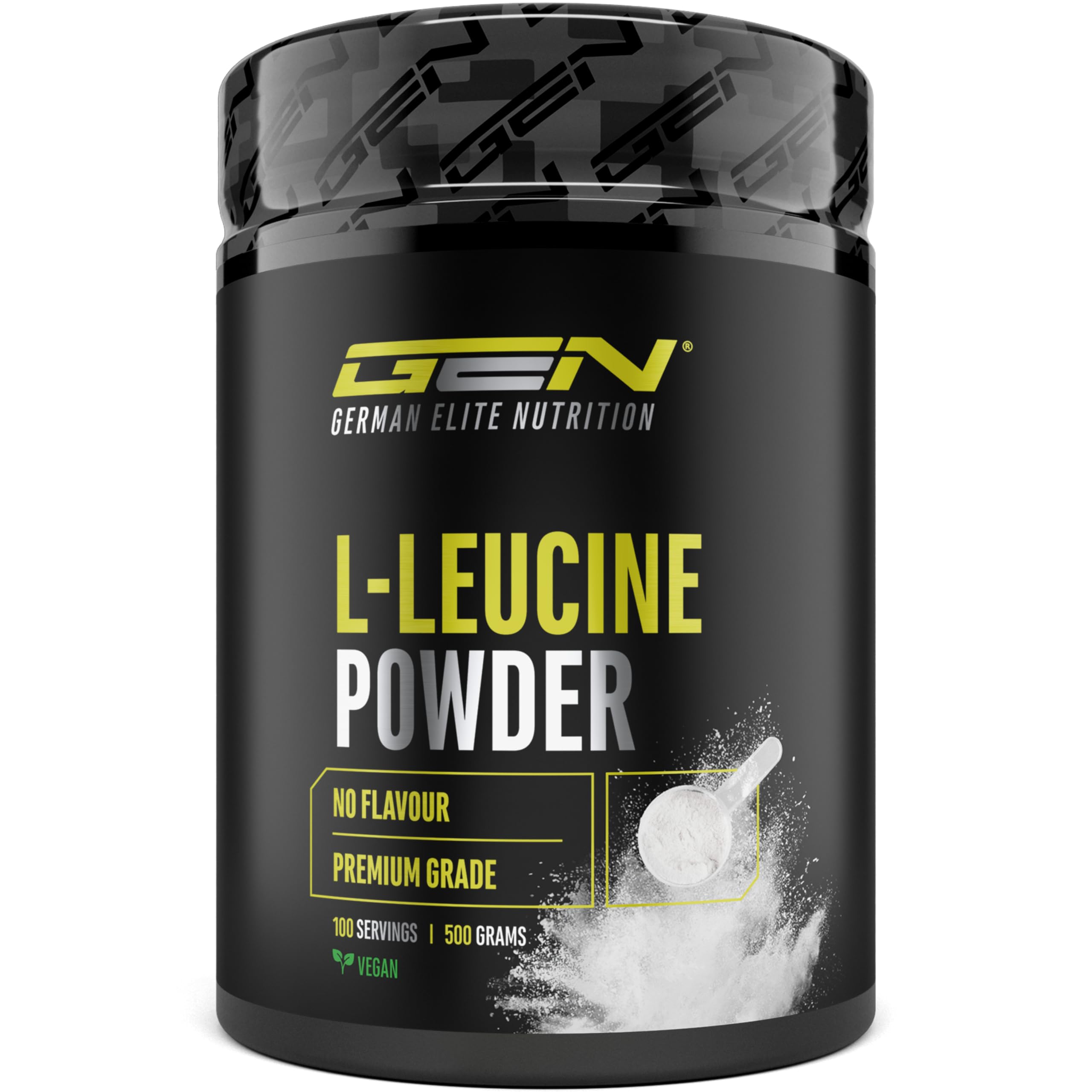 Leucina - 500 g di polvere - Elevata purezza - Materia prima premium: L-leucina naturale fermentata - Aminoacido - Senza additivi indesiderati, vegan