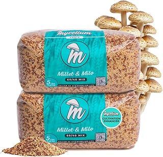 Millet & Milo Grain Spawn | 2-Pack (5 lb Each) | 60/40 Blend Cleaned Mushroom Substrate with Self-Healing Injection Ports | 10 lb Bulk Supply for High-Yield Cultivation