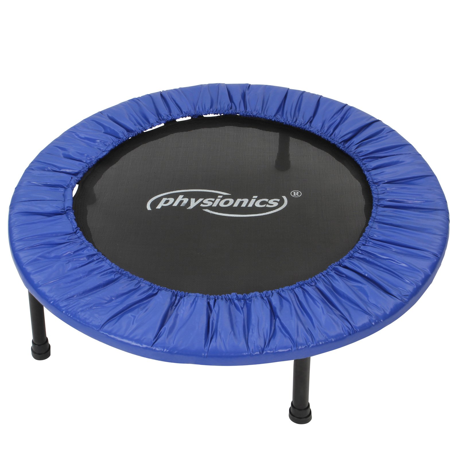 Physionics® Mini Trampoline de Fitness - Diamètre au Choix (Ø 81/91/96/102/114/122 cm), Pieds Antidérapants, Usage Intérieur/Extérieur - Trampoline de Gymnastique, Entraînement, Jumping