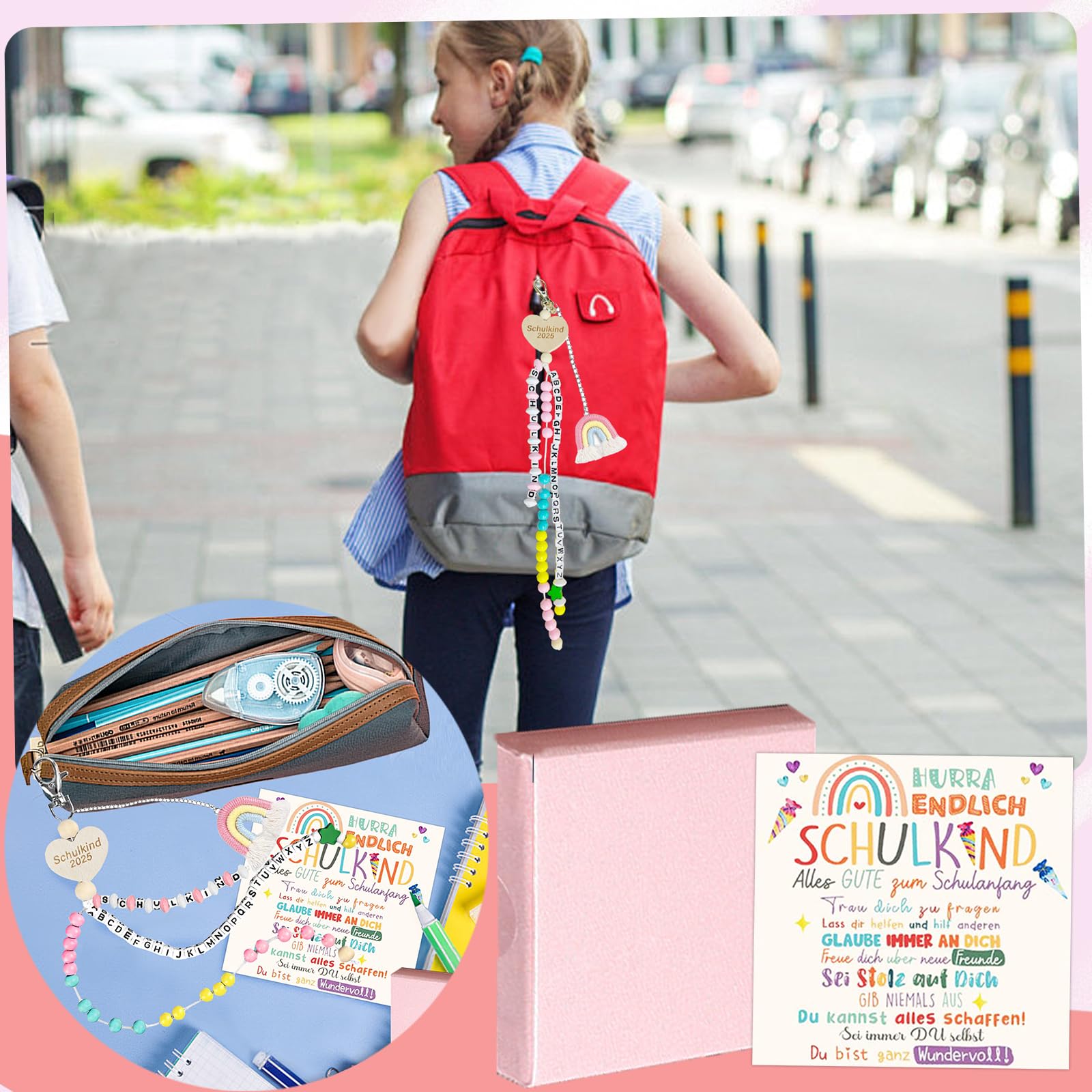 Collana per bambini di scuola 1° classe con confezione regalo, 2025