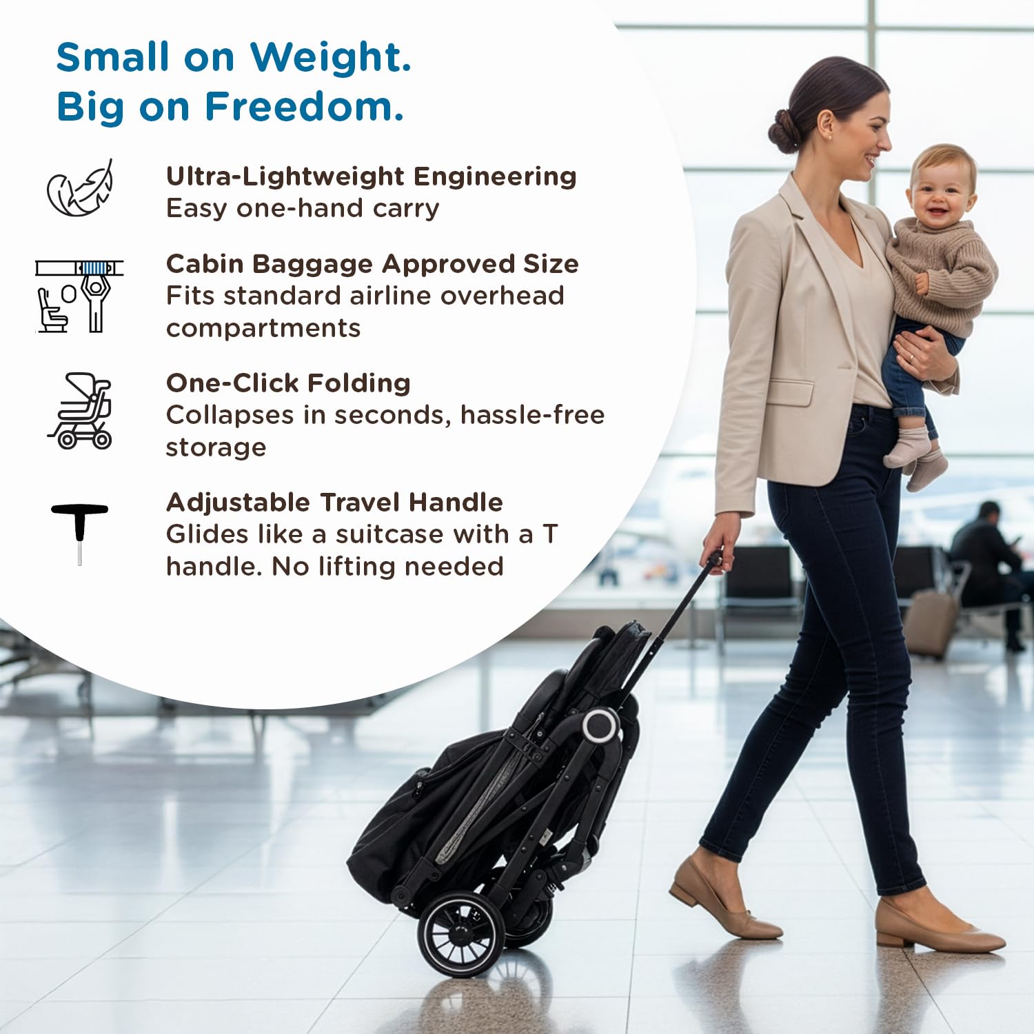 Mee Mee Baby Haven Pram - Lightweight Travel Stroller -2