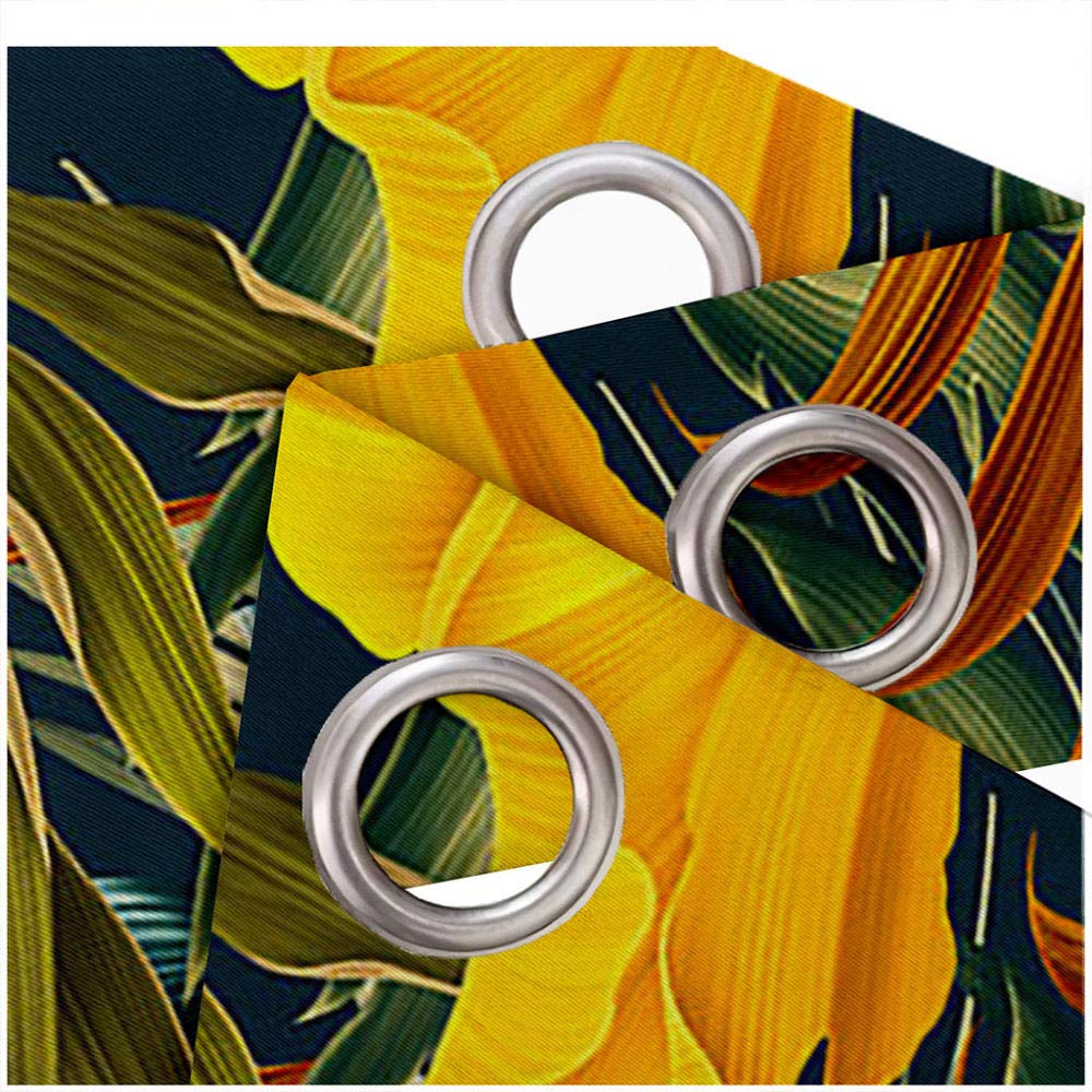 Rideaux Occultants 3D Impression Isolant Thermique Rideaux Doux Rideau à de,Salon Chambre Décoration à Opaque Anti Chaleur Anti Bruit,Forêt Tropicale 2x140x245cm