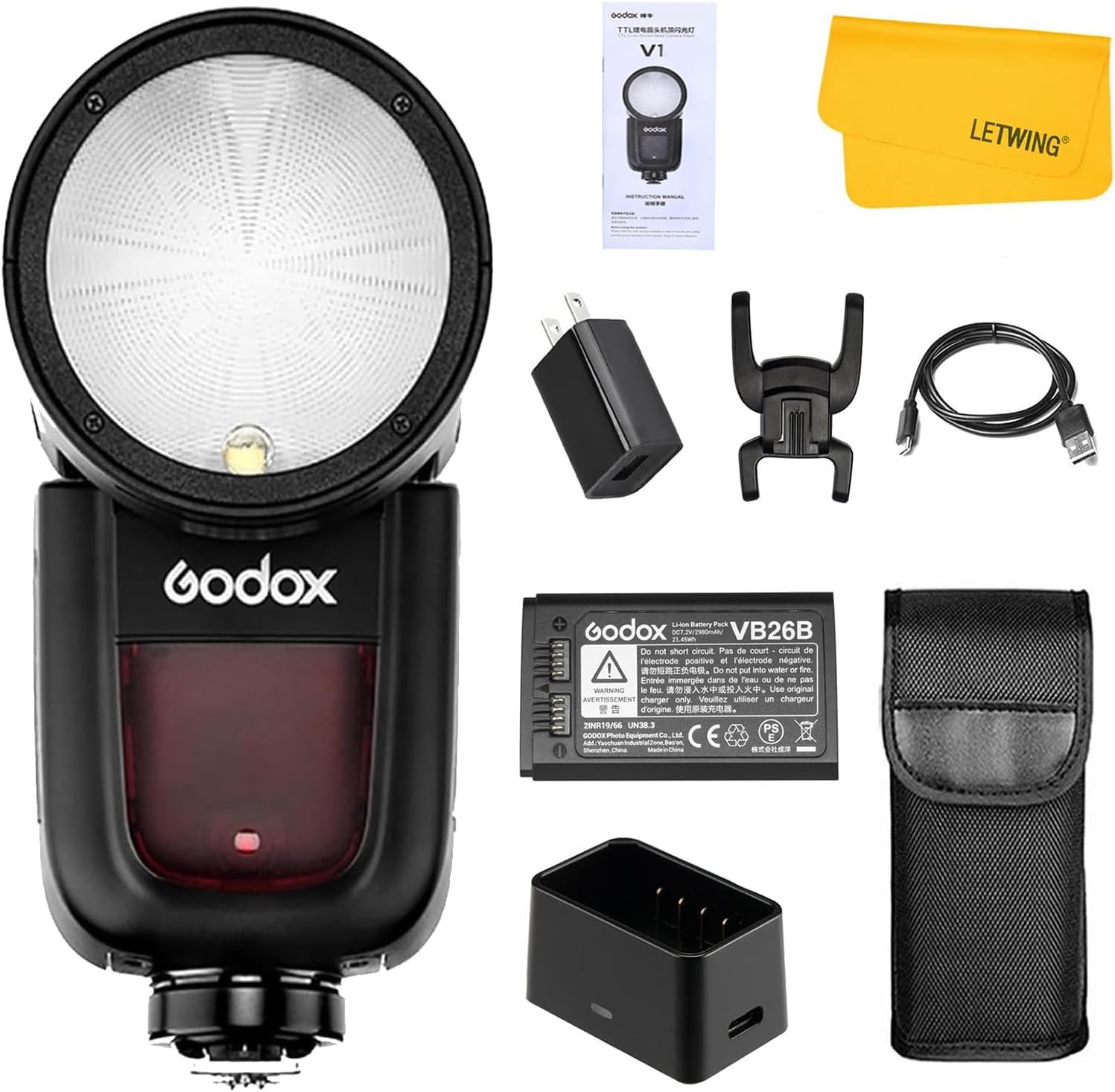GODOX V1Pro-C Camera Flash For Canon,Detachable Sub-Flash 2.4G Wireless TTL Flash