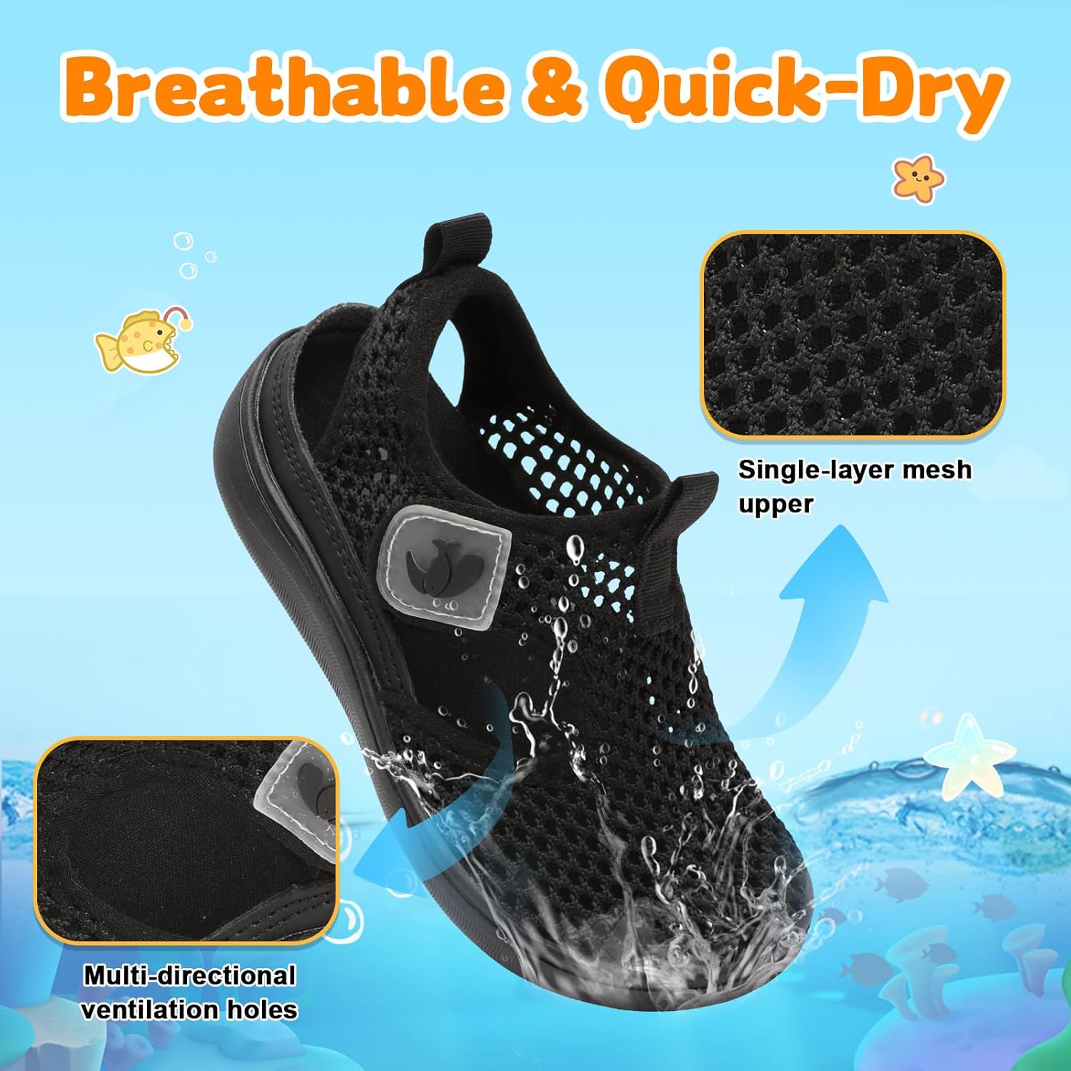 FEETCITY Toddler Sandals Boys Girls Kids Water Sandals Toddler Walking Sneakers Barefoot Summer Beach Pool Shoes - Image 7