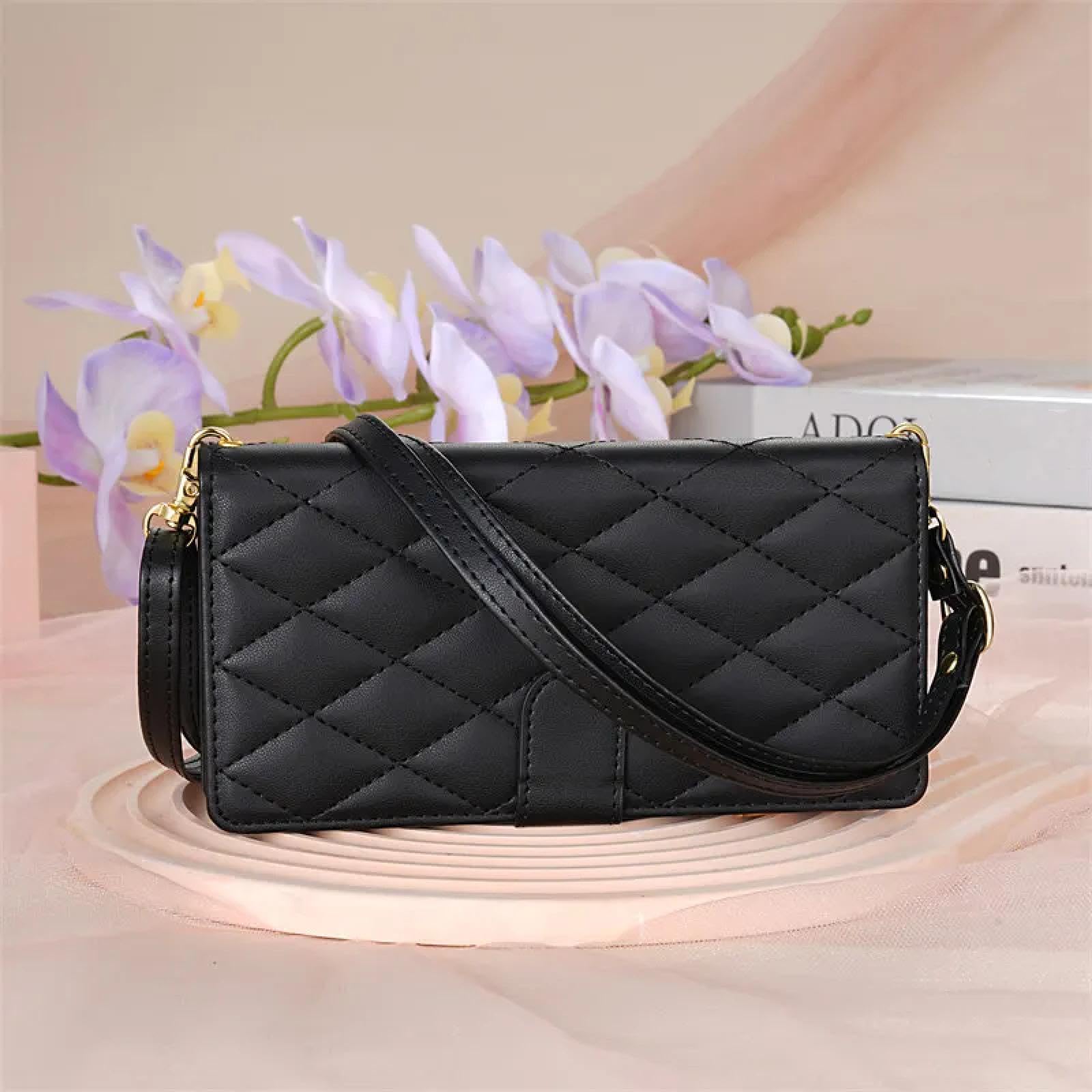 Do Samsung S20 Plus Crossbody Leather Zip Portfel Telefon Etui Smycz Pokrowiec (Do Samsung S20 Plus/Czarny)