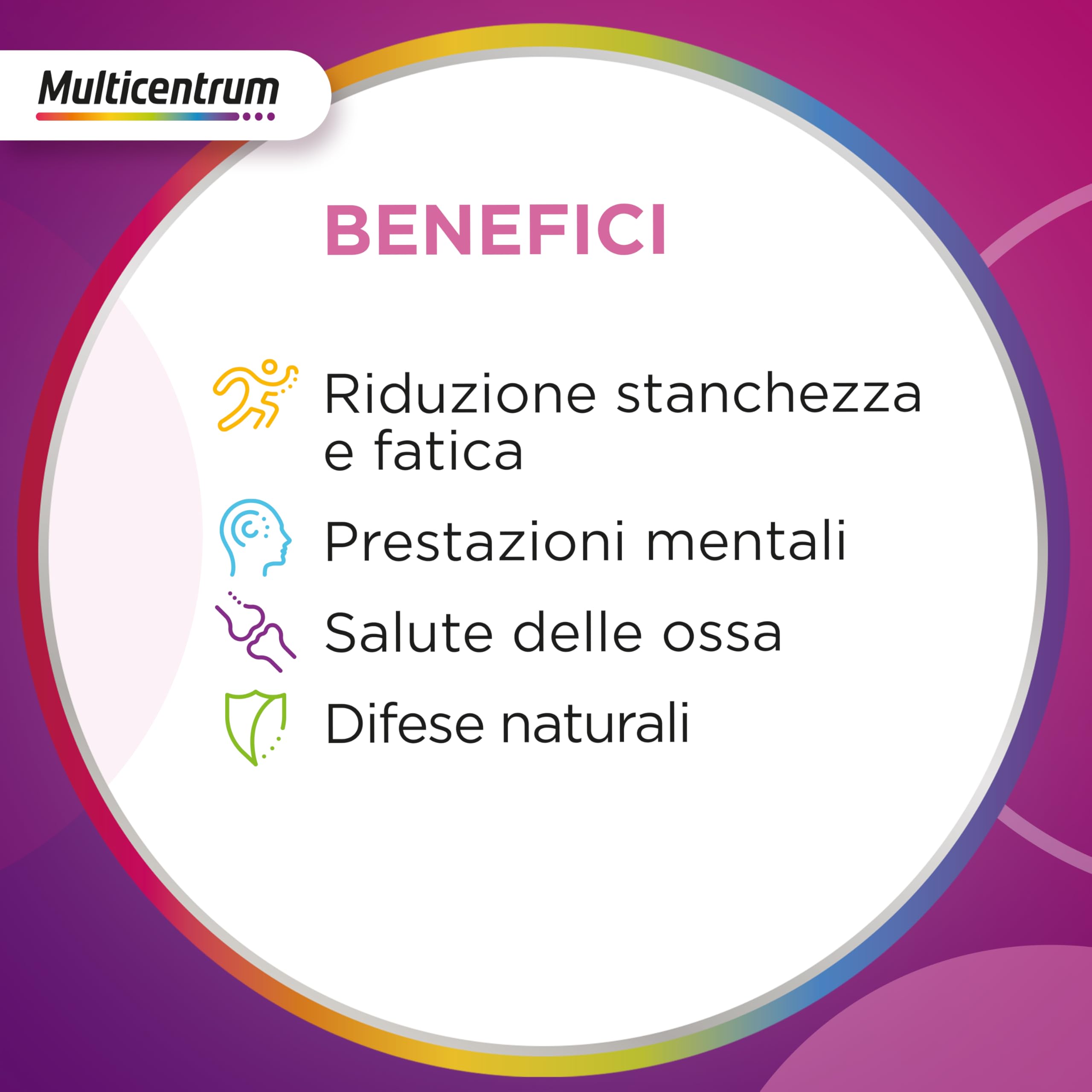 Multicentrum Donna Integratore Multivitaminico completo per donna, con Vitamina D, K, Acido Folico, Calcio, Ferro, per combattere stanchezza e affaticamento, 100 Compresse