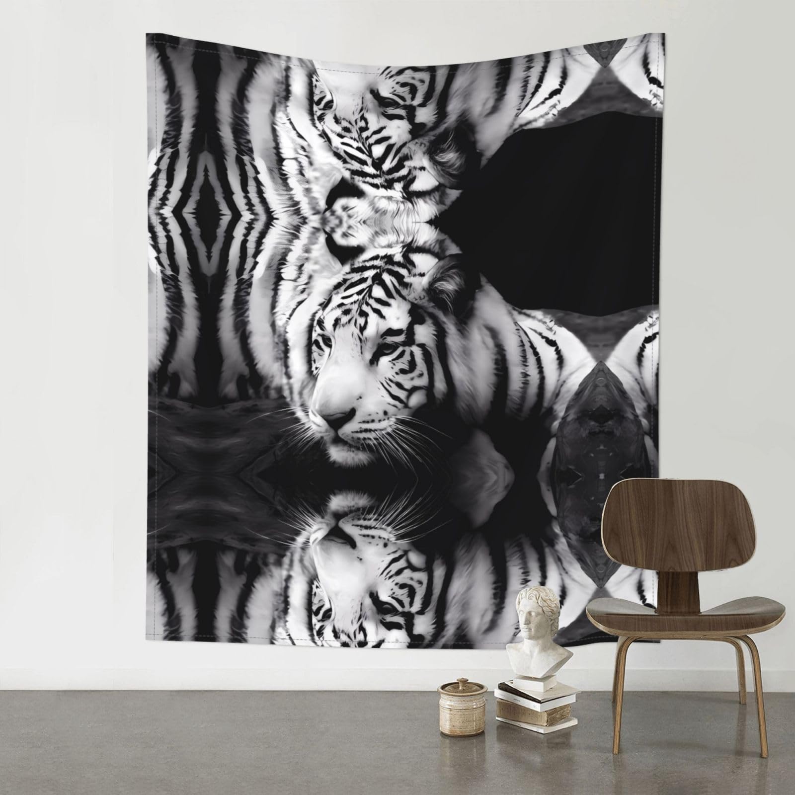 WHJSHOP Animal Tiger Prints Original Wall Tapestry 60x51in – Boho Throw Blanket for Dorm Decor, Beach Picnic, & Bedroom Layering