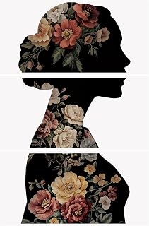 WANDIC 3 Sheets Vintage Rub on Transfers Sticker,Female Silhouette Puzzle Large Waterproof Transfers Sticker for Wood Furniture Window Scrapbook,15 * 30cm