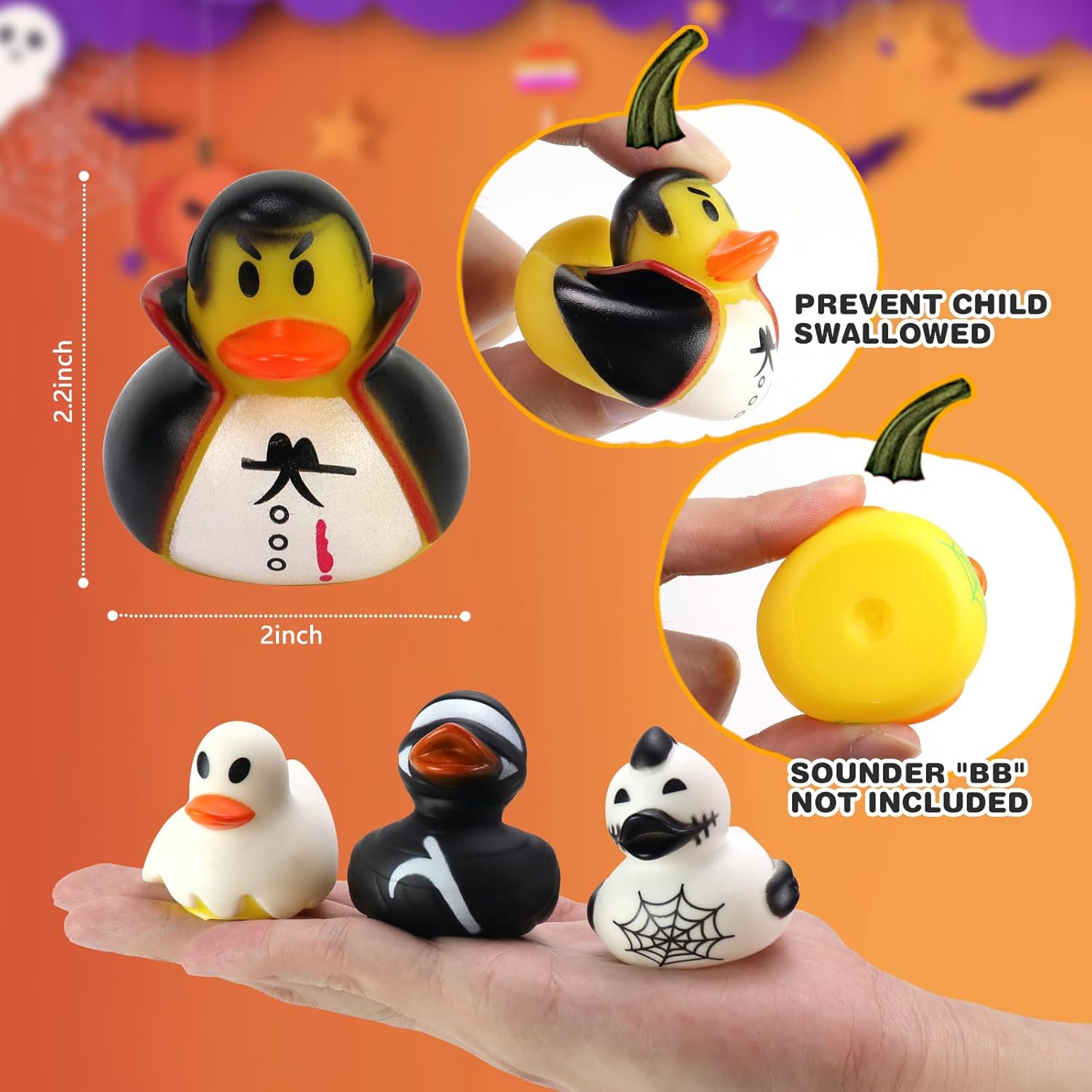 Halloween Ducks for Jeeps - 36Pcs Bulk Halloween Rubber Ducks Set for Ducking Fun, Spooky Bath/Pool Toys, Trick or Treat Party Favors, Halloween Decorations & Gifts (Non-Toxic Rubber)