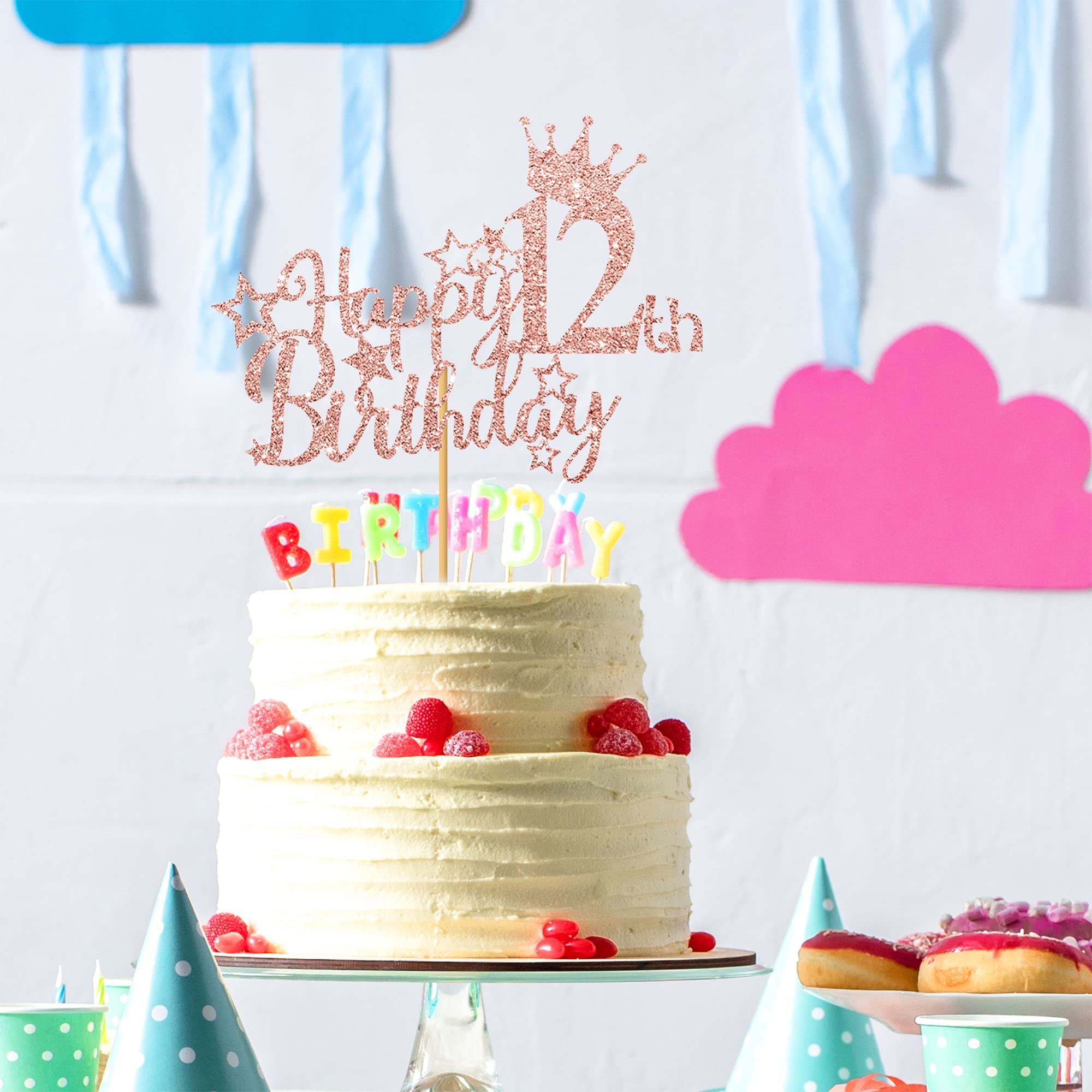 Adornos Para Tartas De Cumpleaños - Set De 12 Piezas De Animalitos Y Motivos Coloridos