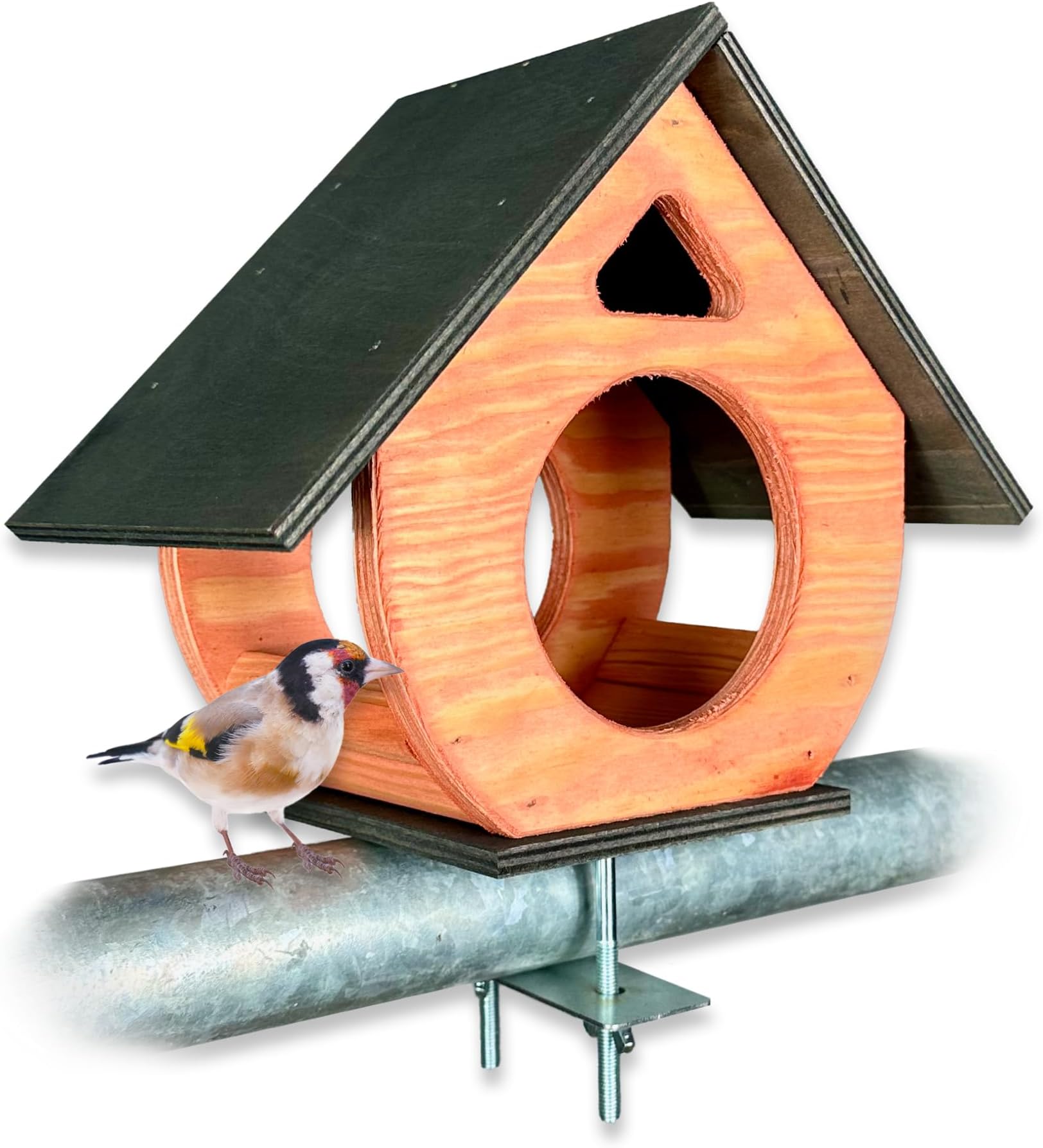 LIVLIG Vogelhaus Aus Metall Für Balkon & Garten, Vogelfutterhaus & Vogeltränke Zum Aufhängen Oder Hinstellen, Vogelhütte