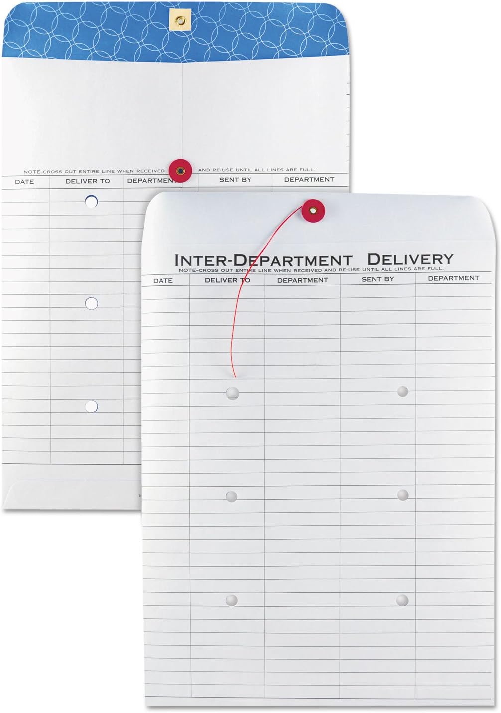 Quality Park Inter-Department Envelopes, String-and-Button, White, 10 x 13, 100 per Box, (63663)