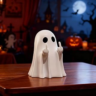 SHIFANQI Halloween Ghost Figurine - Spooky Resin Ghost Statue, Funny Cute Ghost Ornaments for Halloween Decorations, Porch and Indoor Home Office Desk Decor, Christmas,New Year’s Gifts
