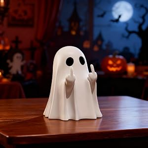Halloween Ghost Figurine - Spooky Resin Ghost Statue Funny Cute Ghost Ornaments for Halloween Decorations Porch and Indoor