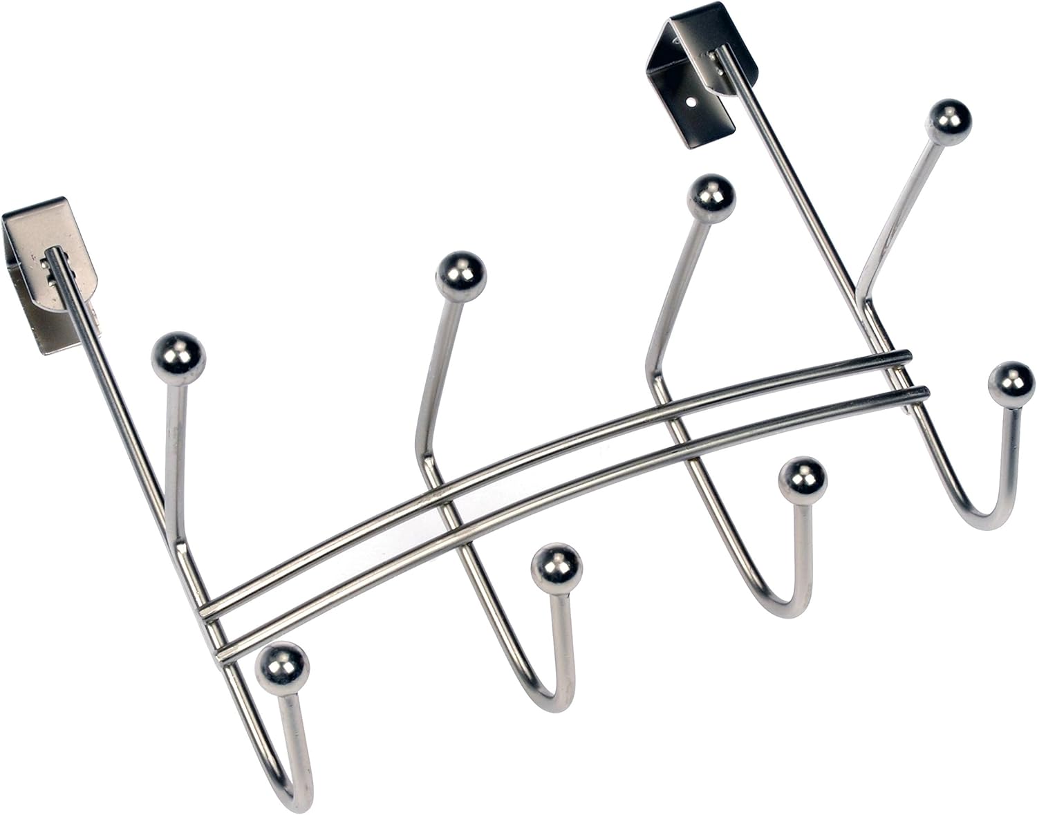 Dorman Hardware 4-1790 Over The Door Four Double Hooks, Satin Nickel