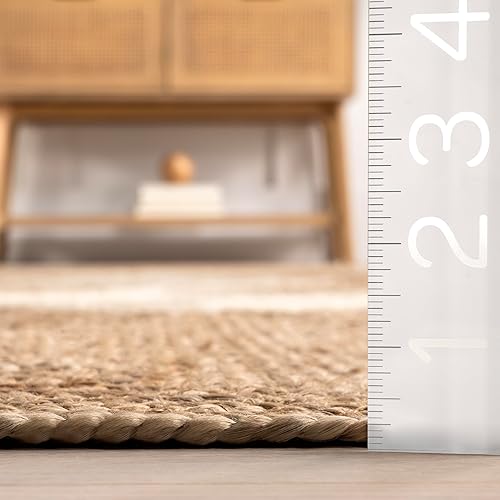 Miniatura 2 de nuLOOM Kiraz Trellis - Alfombra de yute de 5 x 8 pies para comedor, alfombra neutra para sala de estar, color naturalmarfil
