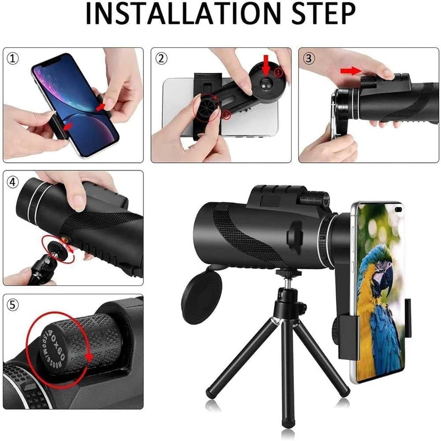 12X154 High Definition Low Light Night Vision Monocular Telescope