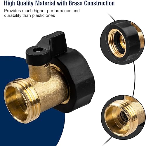Miniatura 3 de 2 válvulas de cierre de manguera de jardín, válvula de cierre de manguera duradera, válvula de cierre de latón 34 premium para manguera de jardín,